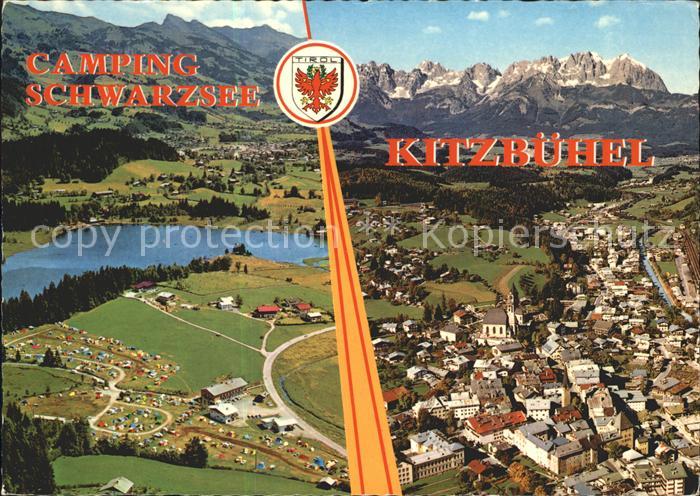 Kitzbuehel Tirol Camping Schwarzsee Fliegeraufnahme