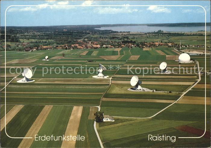 Raisting Erdefunkstelle mit Blick zum Ammersee