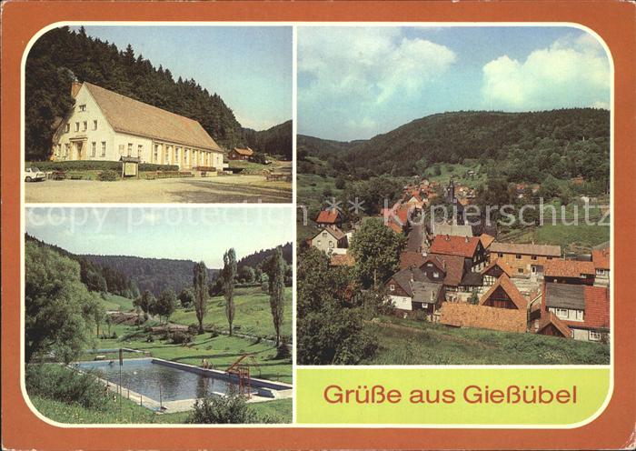 Giessuebel Schleusegrund Kulturhaus Freibad Teilansicht