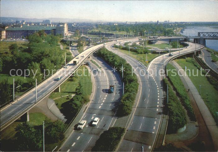 MANNHEIM BW Fliegeraufnahme Rheinbrueckenauffahrt