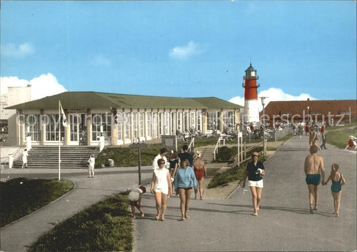 Buesum Nordseebad Liegehalle mit Leuchtturm