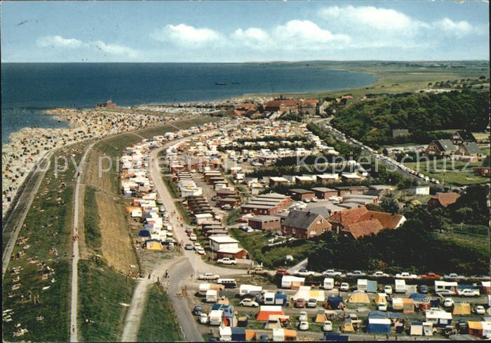 Neuharlingersiel Fliegeraufnahme Camping Strand