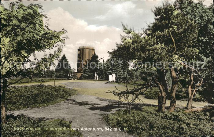 Winterberg Hochsauerland Blick von der Lennequelle zum Astenturm