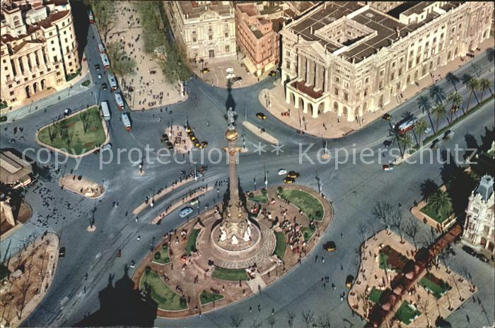 Barcelona Cataluna Monumento a Colon Vista aerea