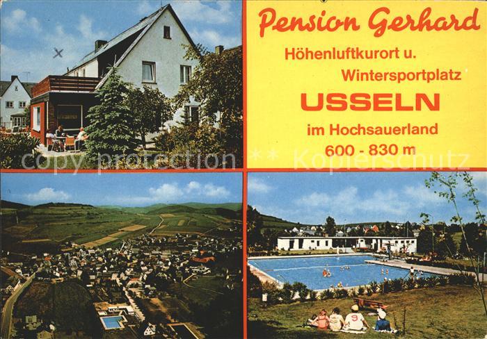 Usseln Pension Gerhard Gemeinde Willingen Upland Fliegeraufnahme Schwimmbad