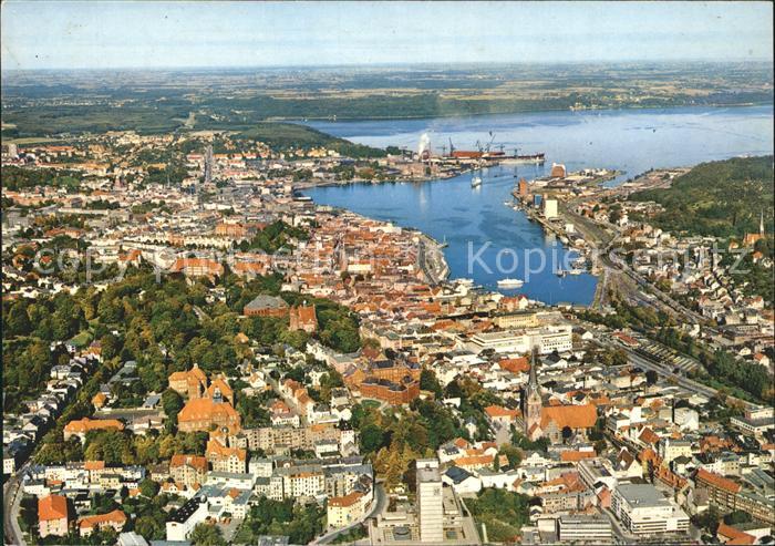 Flensburg mit Foerde Fliegeraufnahme