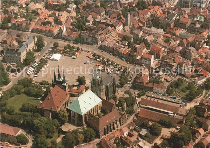 ERFURT  CITY Domplatz mit Mariendom und Severikirche Fliegeraufnahme