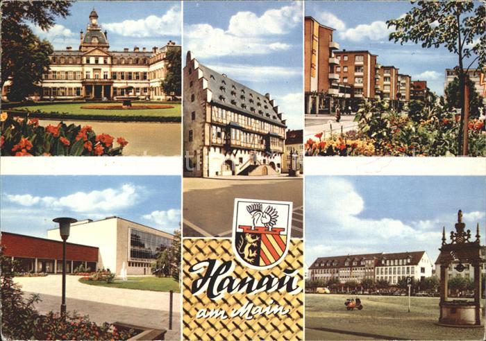 Hanau Main Schloss Rathaus Ortsansichten Brunnen