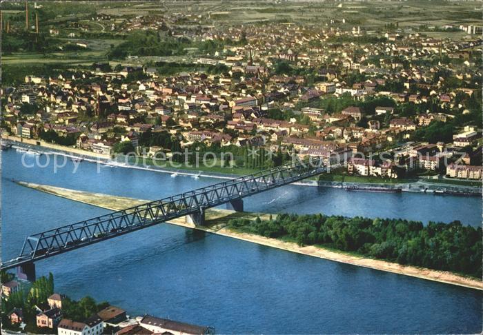 Neuwied Rhein Eisenbahnbruecke Fliegeraufnahme