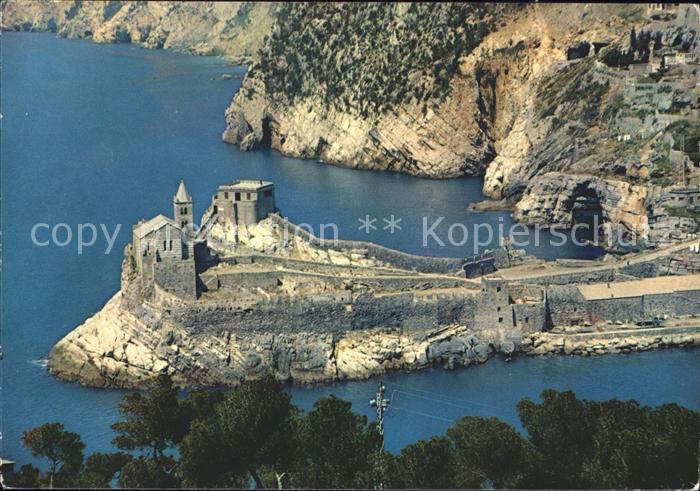 Portovenere Promontorio di San Pietro Chiesa Castello Fliegeraufnahme