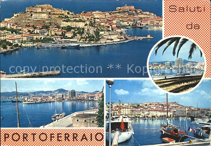 Portoferraio Toscana Isola d Elba Hafenpartie Fliegeraufnahme