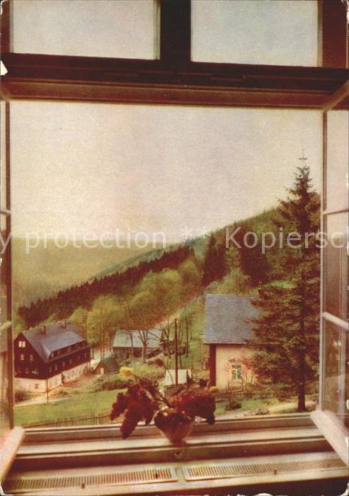 Baerenfels Erzgebirge Handwerkerheim Spitzbergbaude Blick ins Poebeltal