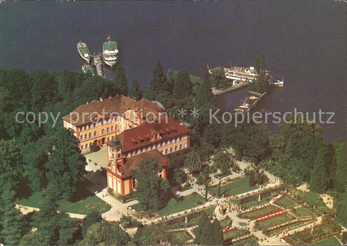 Insel Mainau Schloss Kirche Schlossterrasse Rosengarten Fliegeraufnahme