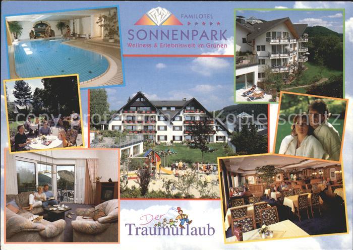 Willingen Sauerland Familienhotel Sonnenpark Hallenbad Terrasse Gastraum Speises