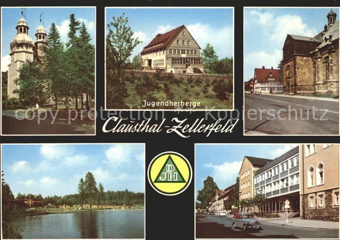 Clausthal-Zellerfeld Goslar Niedersachsen Kirche Jugendherberge Strassenpartie S