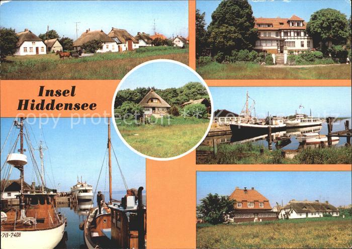 Insel Hiddensee Vitte Fischerhaeuser Hafen HO Gaststaette Norderende Kloster Haf