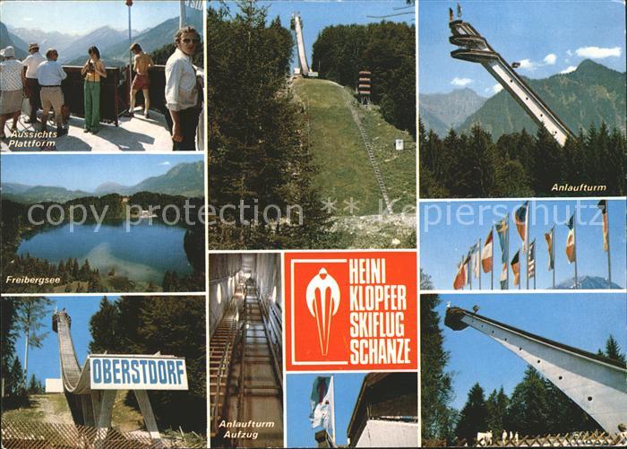Oberstdorf Heini Klopfer Skiflugschanze Aussichts Plattform Freibergsee Anlauftu