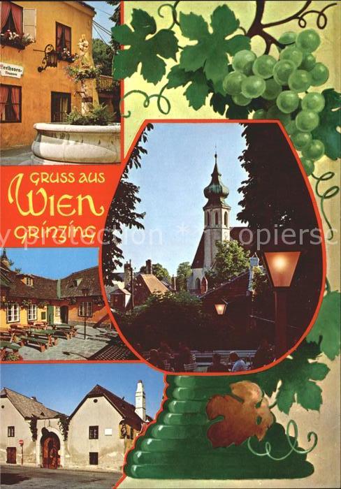 Grinzing Wien Beethovenbrunnen Heurigengarten Beethovenhaus Grinzing Kirche