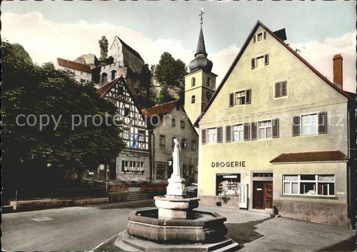 Pottenstein Oberfranken Markt Brunnen Drogerie Kirche