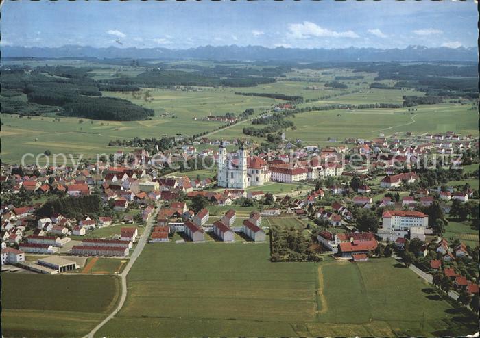Ottobeuren Fliegeraufnahme Kloster Allgaeuer Hochgebirge