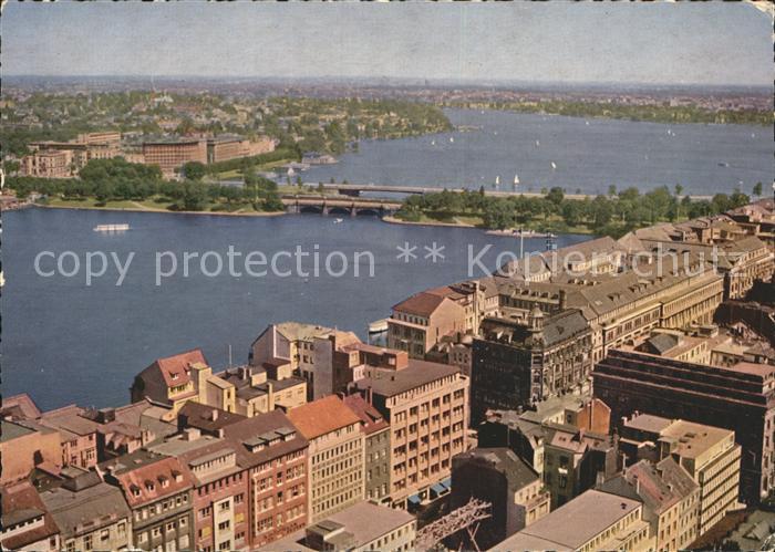 HAMBURG  CITY Binnen und Aussenalster Fliegeraufnahme