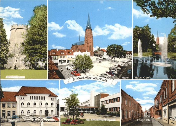 Waldniel Burgturm Kirche Markt Haus Klee Rathaus St Antonius Hospital Lange Str