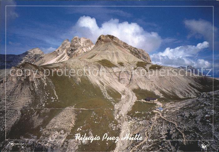 Bozen Suedtirol Rifugio Puez Huette Fliegeraufnahme