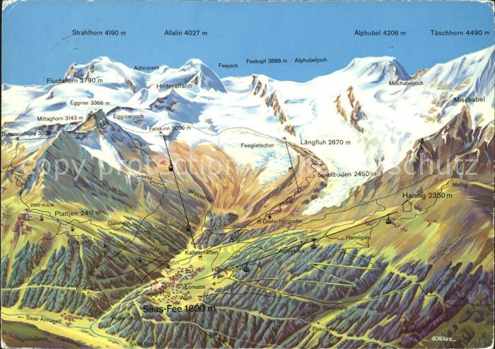 Panoramakarte Saas-Fee