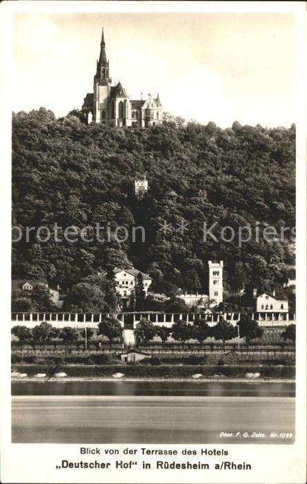 Foto Zeitz F.G. Nr. 1099 Hotel Deutscher Hof Ruedesheim am Rhein