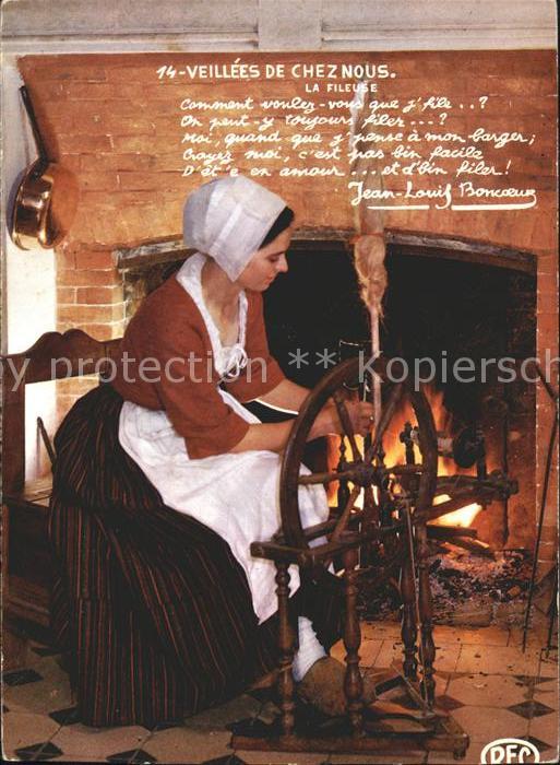 Spinnrad Tracht Frankreich Fileuse