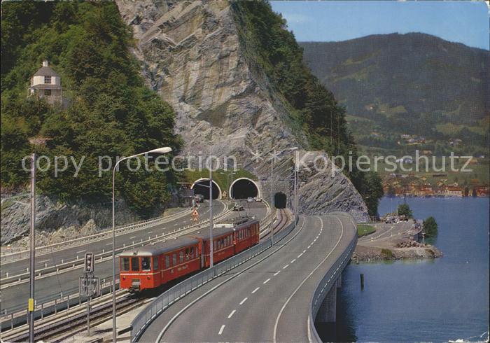 Bergbahn Luzern-Stans-Engelberg-Bahn Acheregg-Bruecke Stansstad