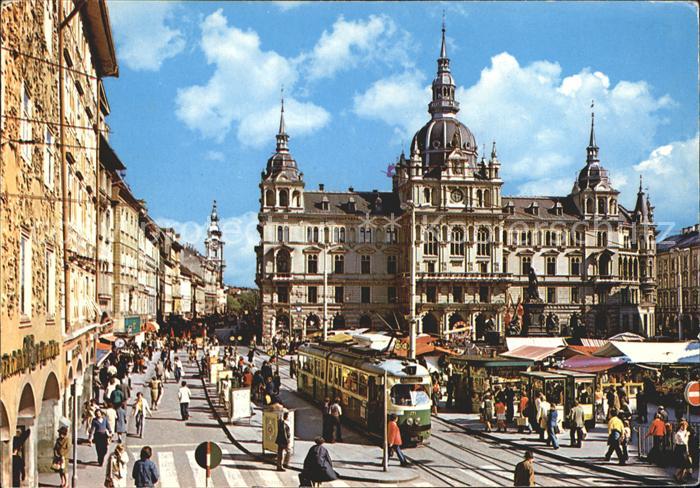 Strassenbahn Graz Hauptplatz Rathaus
