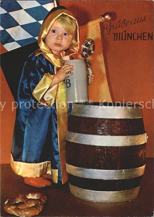 Muenchner Kindl Bierkrug Bierfass Brezel