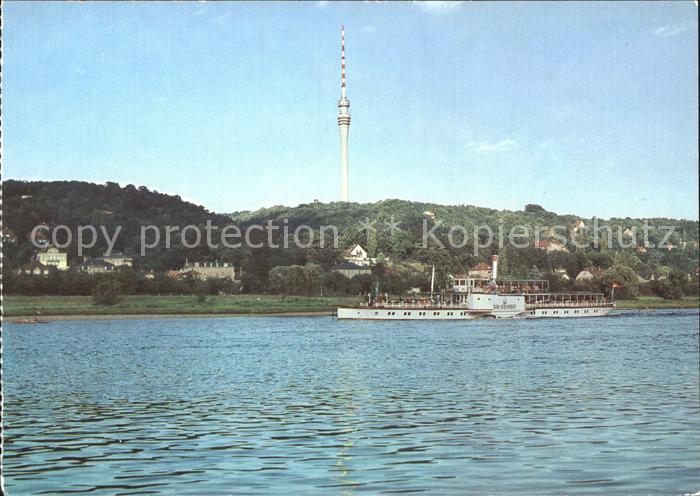Dampfer Seitenrad Bad-Schandau Dresden-Wachwitz Fernsehturm