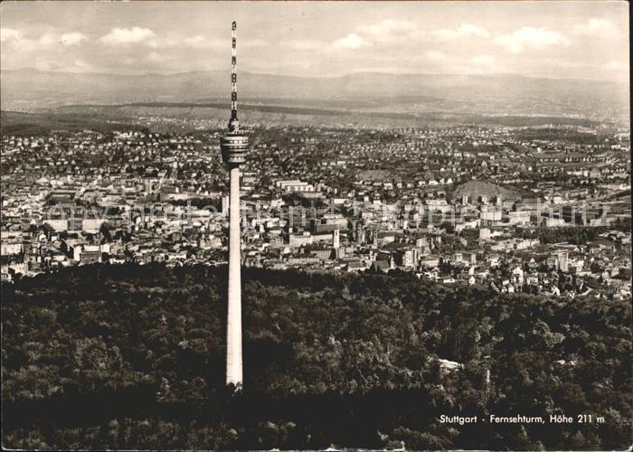 Fernsehturm Funkturm Stuttgart Fliegeraufnahme