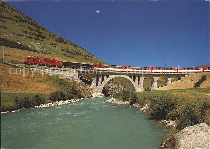 Eisenbahn Glacier-Express Viadukt Hospental