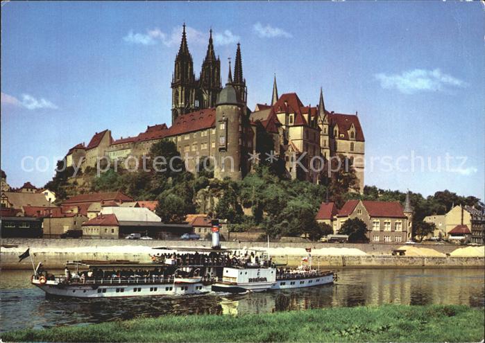 Dampfer Seitenrad Meissen Albrechtsburg Dom