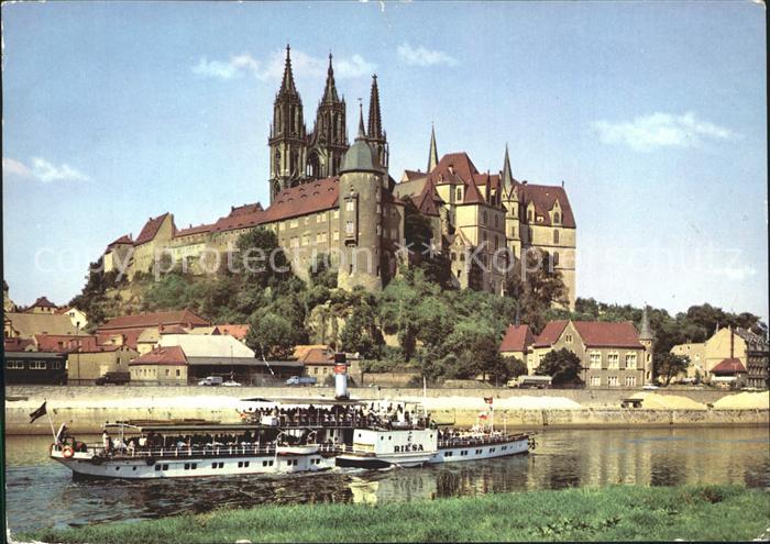 Dampfer Seitenrad Meissen Albrechtsburg Dom