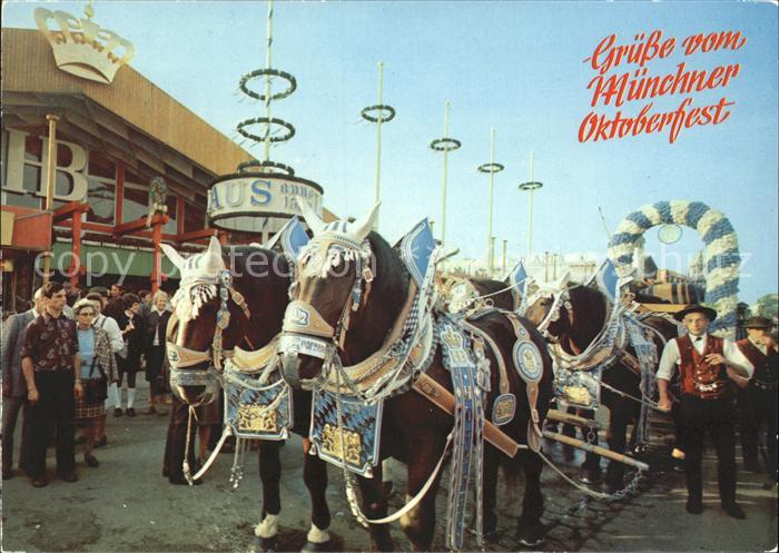 Oktoberfest Muenchen Festwagen-Pferdegespann