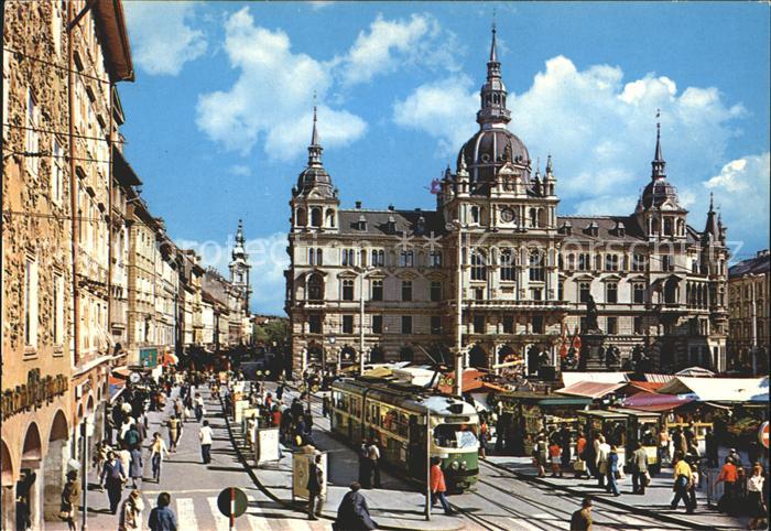 Strassenbahn Graz Hauptplatz Rathaus