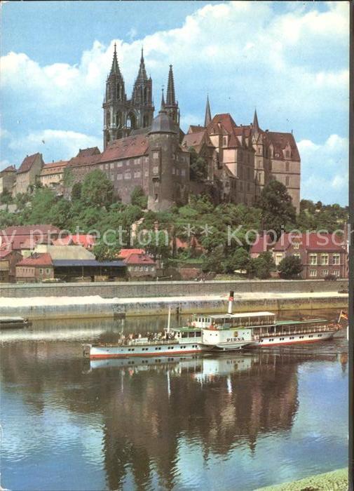 Dampfer Seitenrad Pirna Meissen Albrechtsburg Dom