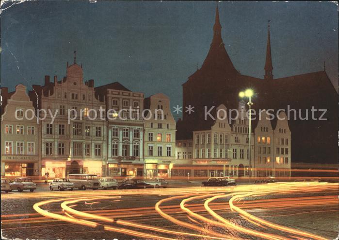 ROSTOCK  CITY Ernst Thaelmann Platz bei Nacht