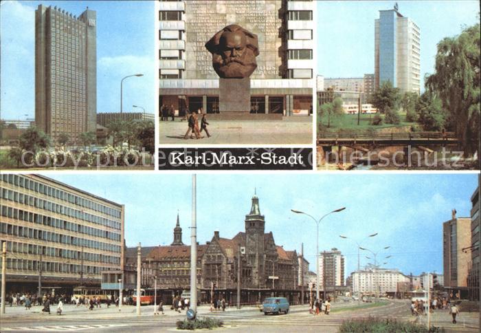 Karl-Marx-Stadt CHEMNITZ Interhotel Kongress Karl-Marx-Monument