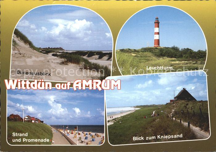 Wittduen Nordseebad Amrum Leuchtturm Kniepsand Strand Duenenausblick