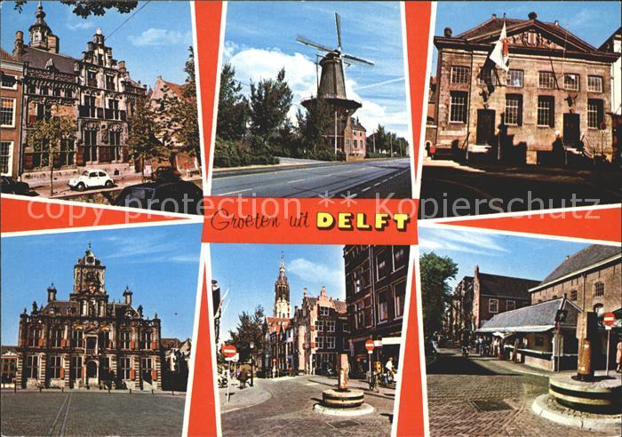 Delft Windmuehle und Stadtpartie
