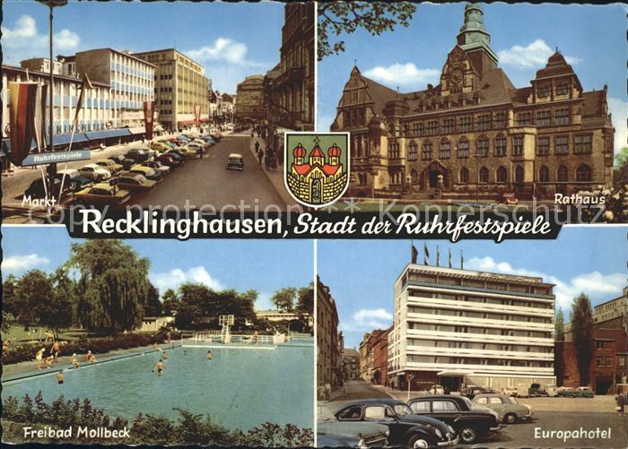 Recklinghausen Westfalen Freibad Mollbeck Rathaus Europahotel Markt