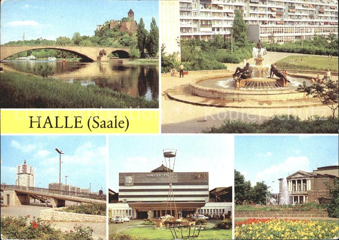 Halle Saale Brunnen Bruecke Theater des Friedens