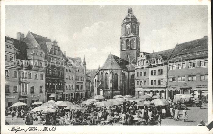 Meissen Elbe Sachsen Markt Kirche