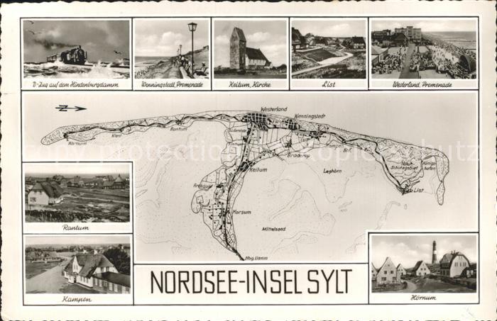 SYLT Insel Schleswig-Holstein Zug auf dem Hindenburgdamm Wenningstedt Promenade