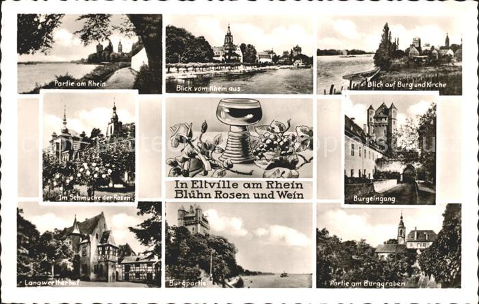 Eltville Rhein Rhein Promenade Burg Kirche Langwerther Hof Rosen Wein